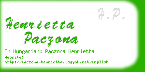 henrietta paczona business card